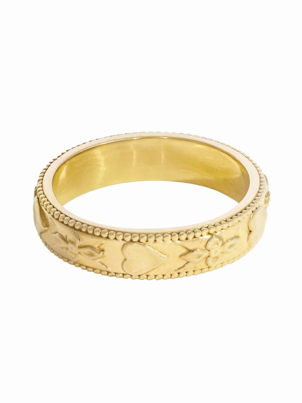 NWT Dylan Gold Heart & Floral Relief ring